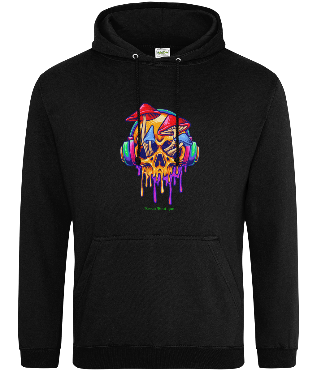 Psychedelic skull mushroom unisex hoodie